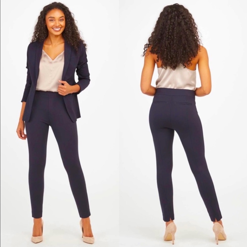 SPANX The Perfect Pant Ankle Backseam Navy Size Large Tall